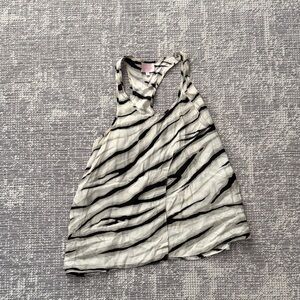 Parker Black and White Zebra Print Tank Top